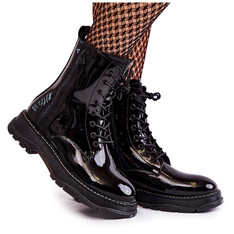 Lakatut saappaat Glany Big Star KK274489 musta