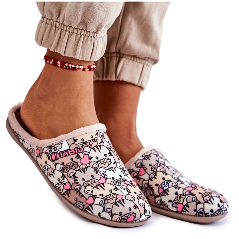 Kotitekoiset tossut kissoille Inblu GF-12-011 beige ruskea monivärinen