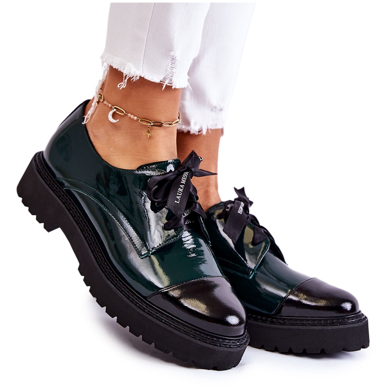 Lakatut nauhakengät Laura Messi 2441 Vihreä