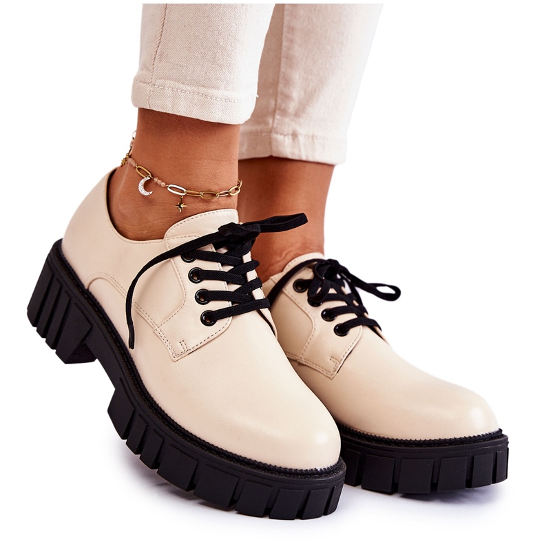 Muodikkaat nahkakengät La.Fi 210013BE-PU Beige