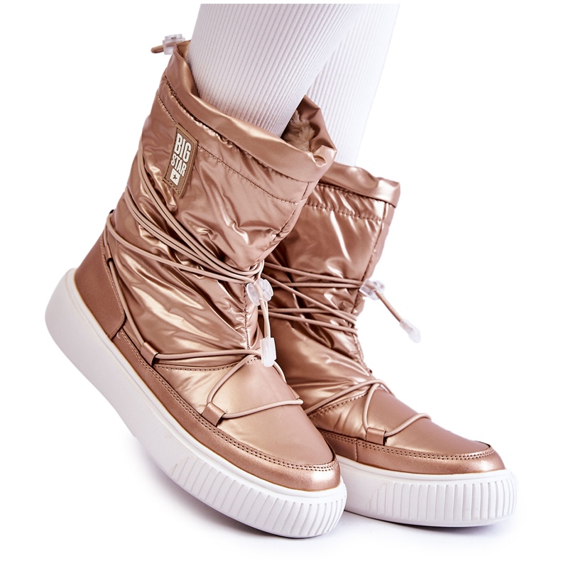 Naisten eristetyt lumisaappaat Big Star KK274194 Beige-Gold