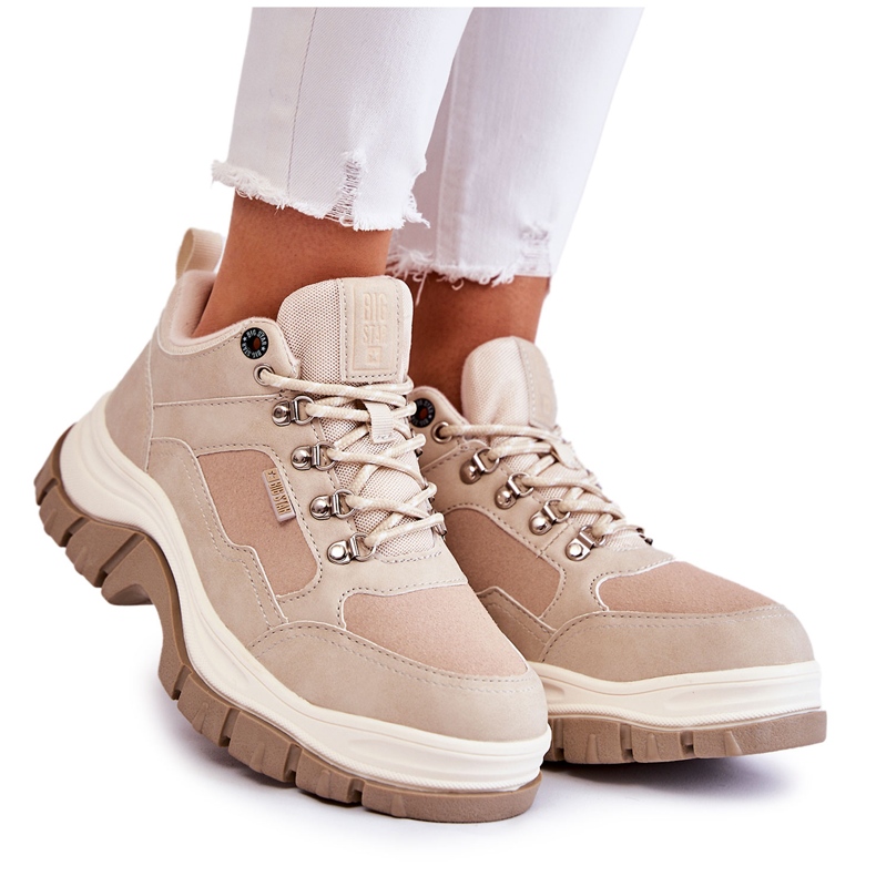 Naisten vaelluskengät Trappers Memory Foam Big Star Beige KK274363