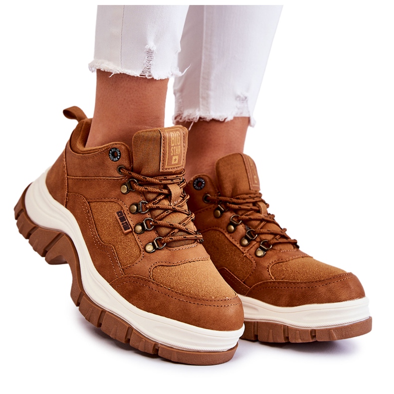 Naisten vaelluskengät Trappers Memory Foam Big Star KK274362 Ruskea