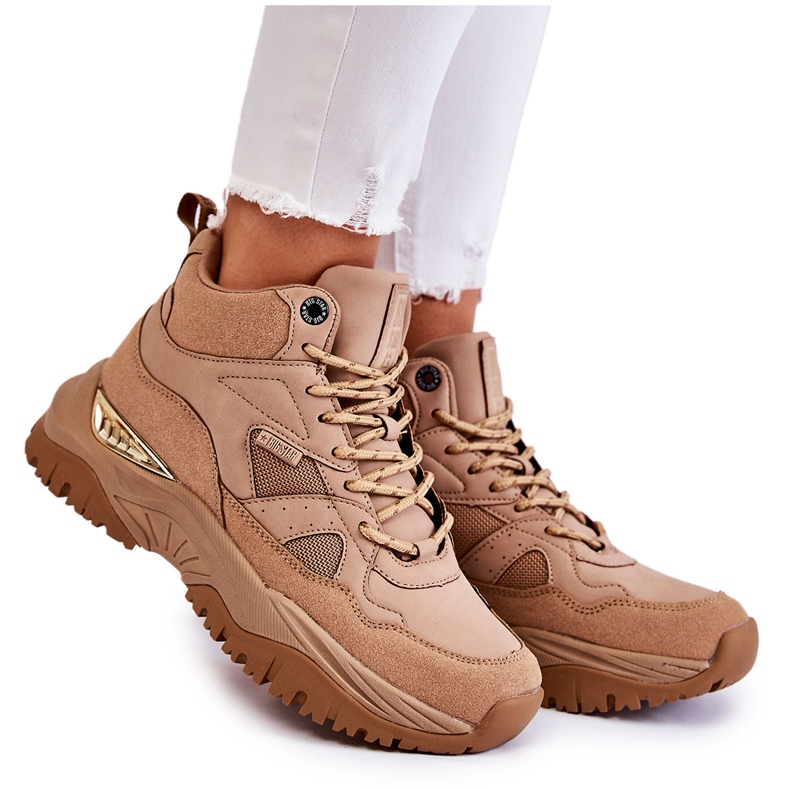 Naisten korkeat urheilukengät Memory Foam System Big Star KK274355 beige