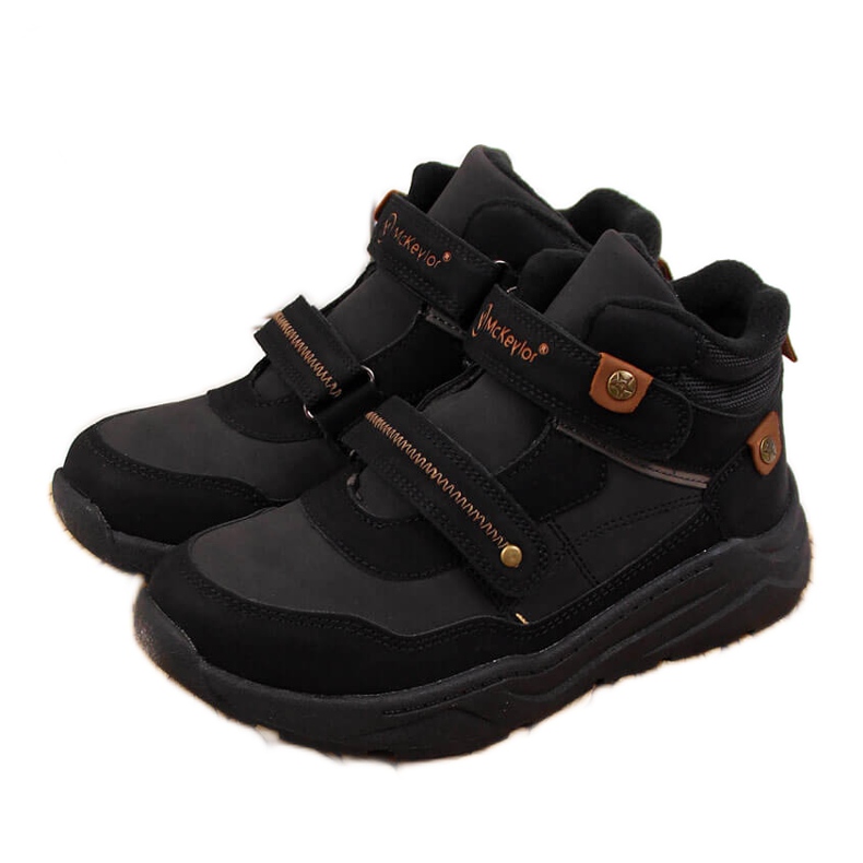 Poikien mustat saappaat tarranauhakiinnityksellä McKeylor