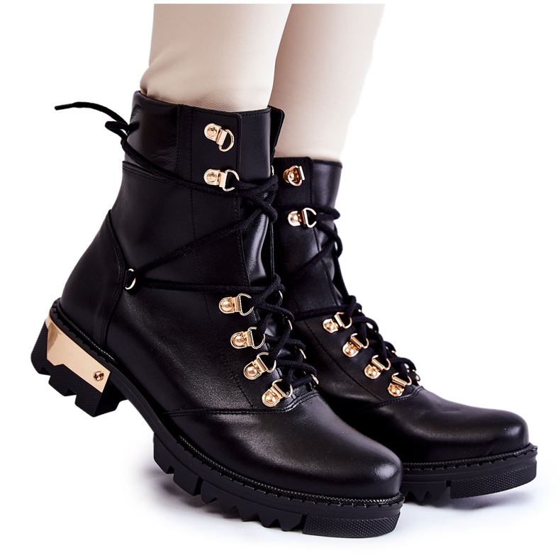 Workery Lewski Shoes 3243 Mustat saappaat