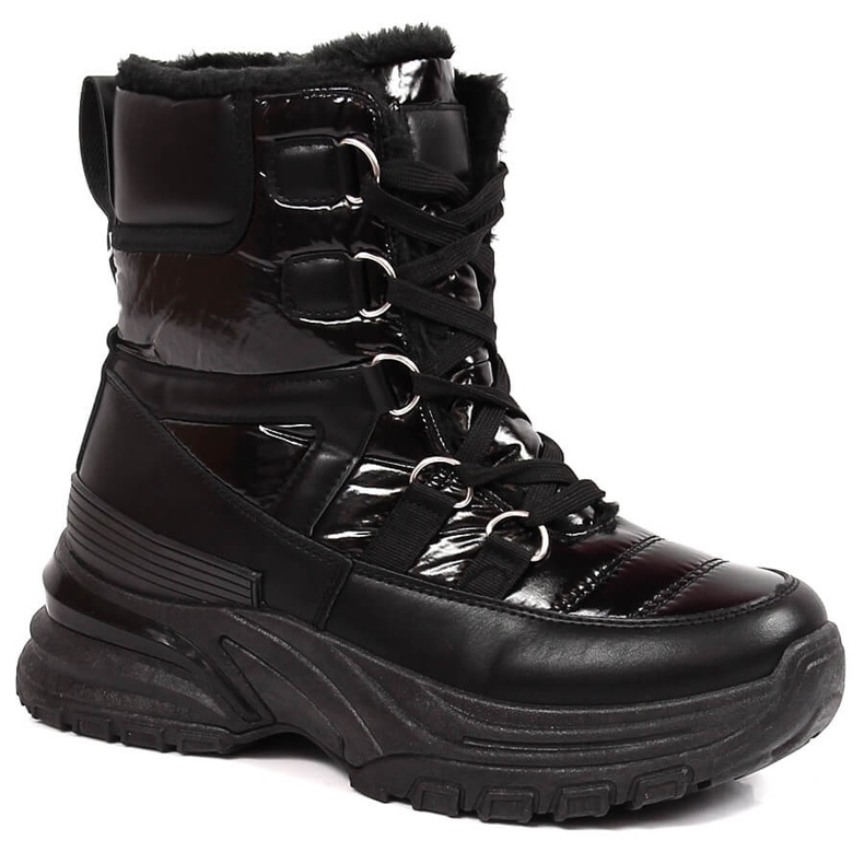 Naisten nauhalliset lumikengät metallinvärinen musta Potocki