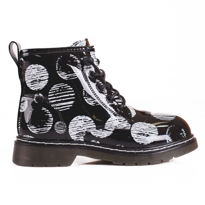 Tyttöjen saappaat kuviollisilla musta