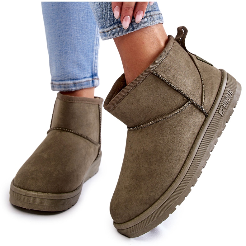 Naisten lämpimät lumisaappaat Big Star KK274292 Khaki ruskea