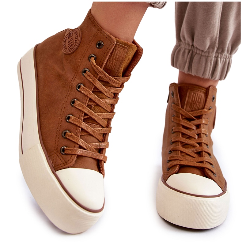 Naisten korkeaeristetyt tennarit Big Star KK274171 ruskea