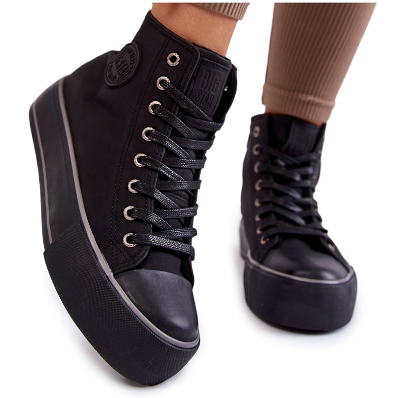 Naisten korkeaeristetyt tennarit Big Star KK274173 musta