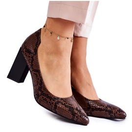 Nahkaiset käärmeennahkapumput La.Fi 230027BR-XS Ruskea