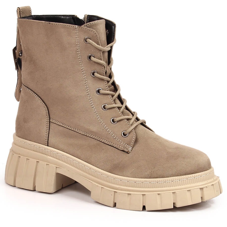 Naisten mokkanahkatyöläiset beigellä pehmustetulla alustalla T.Sokolski