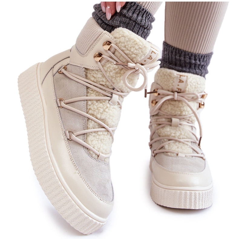 PL4 Naisten lumisaappaat La.Fi 280072W-QN Vaalea beige