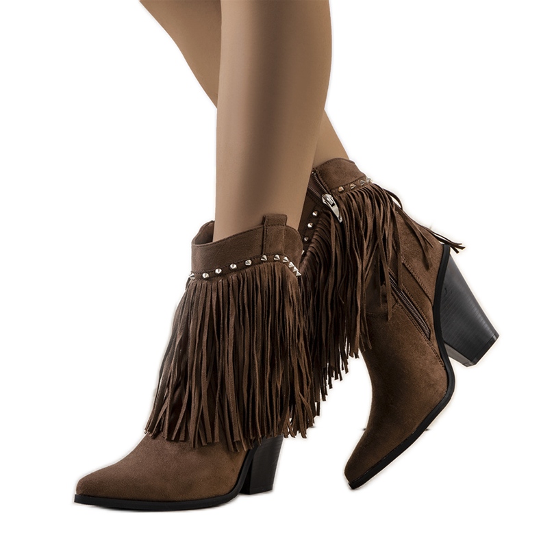 PA1 Ruskeat cowboysaappaat Zanco-hapsuilla