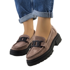 Ruskeat eko-mokkanahka kengät beige