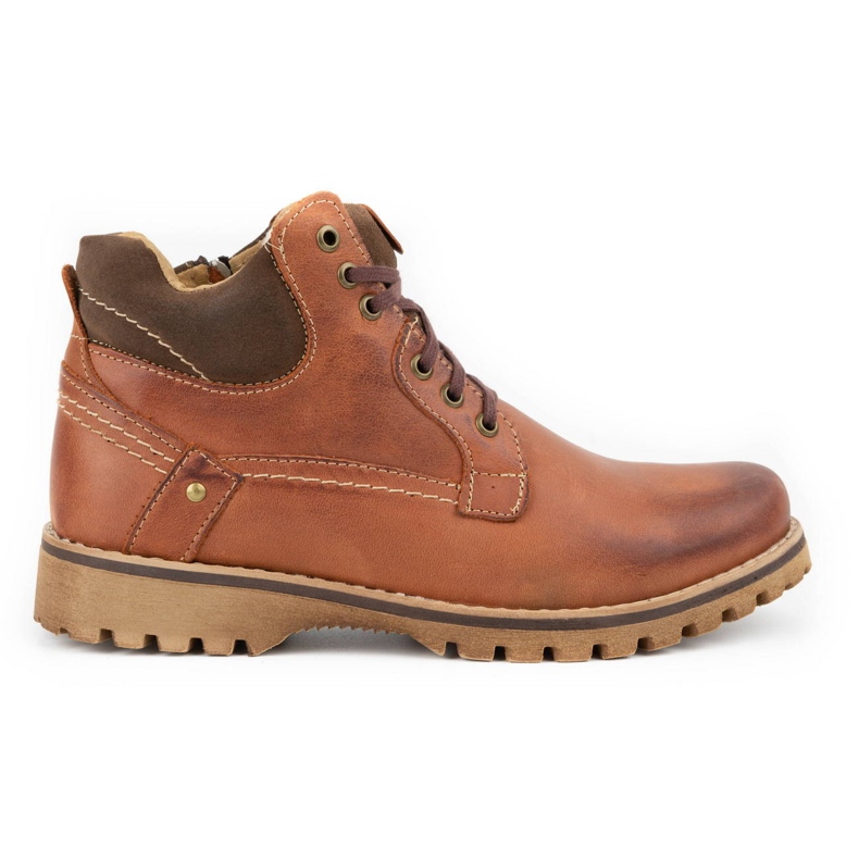 KOMODO Miesten nahkasaappaat, eristetty 885 tiili ruskea