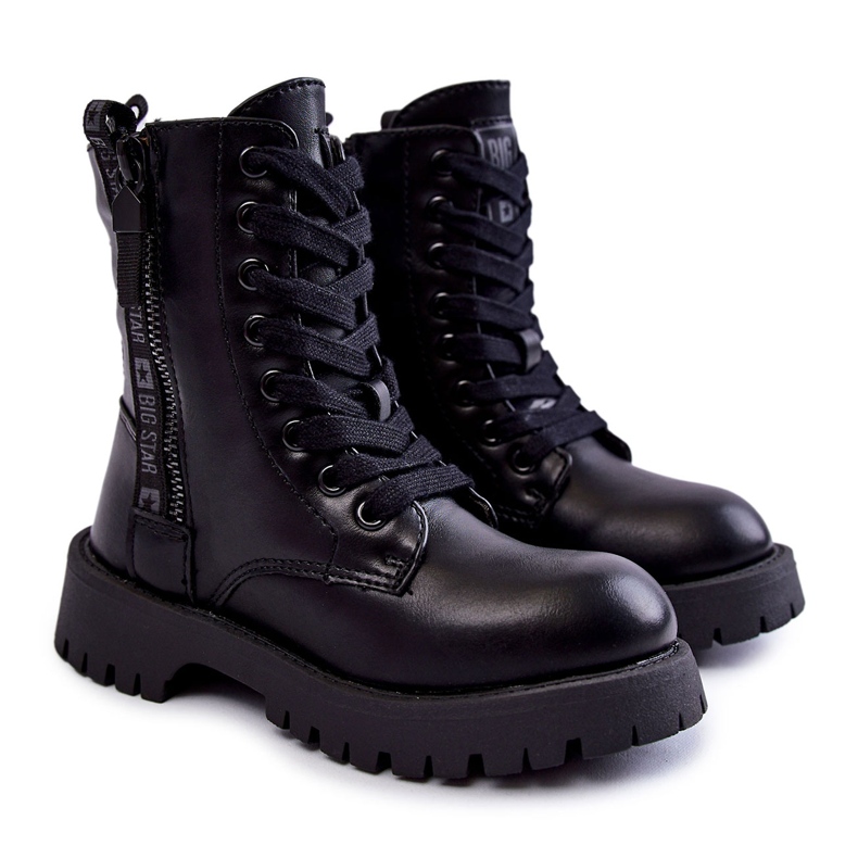 Lasten mustat saappaat vetoketjulla Big Star KK374136