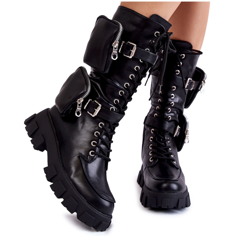 PG2 Naisten nauhakengät munuaisilla Musta Mirrano