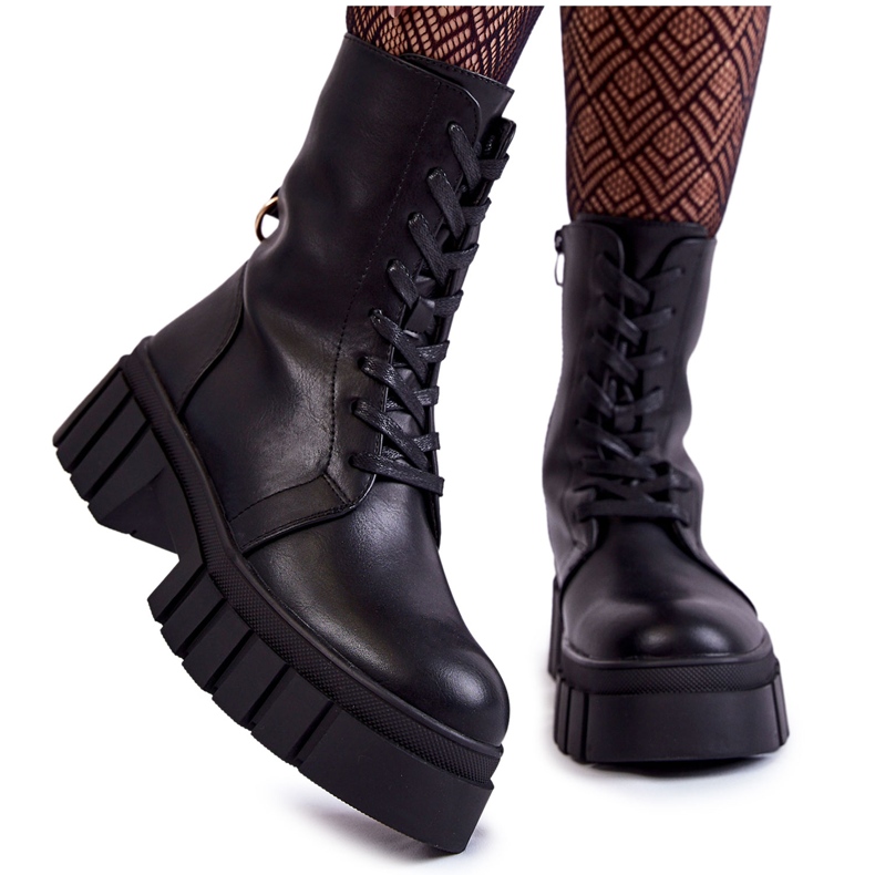 Sergio Leone Lämpimät nahkasaappaat Mustalla Telisa-alustalla