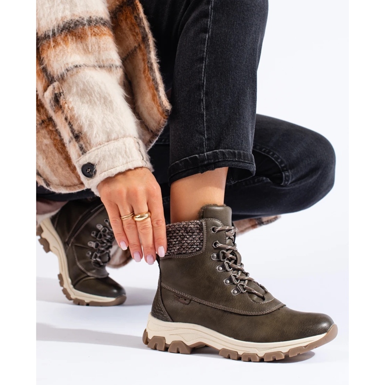 Ruskeat naisten alustasaappaat vihreä