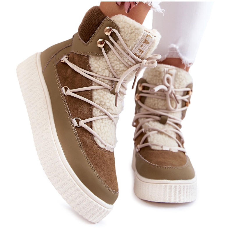 PL4 Naisten lumisaappaat La.Fi 280072KH-QN Ruskea-Vihreä