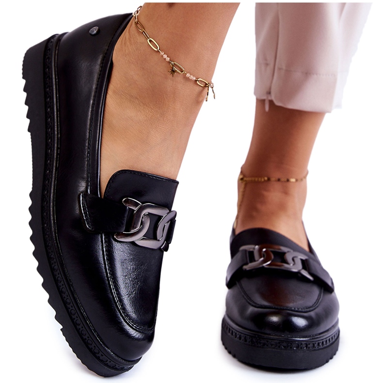 Vinceza Nahkahousut mustalla Abisso-alustalla