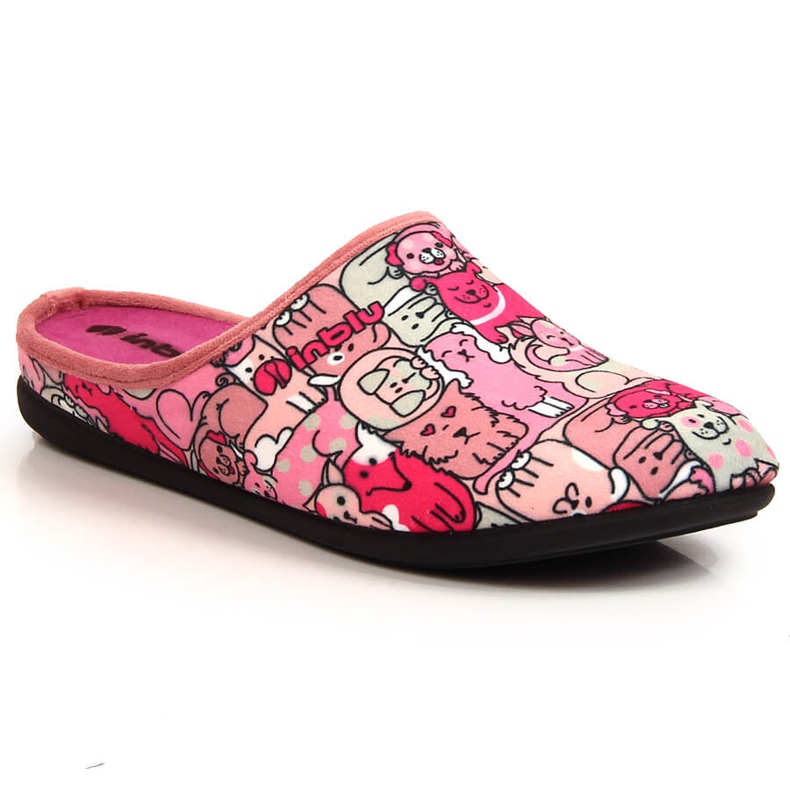 Mukavat naisten tossut, joissa irrotettava sisäosa, vaaleanpunainen Inblu harmaa