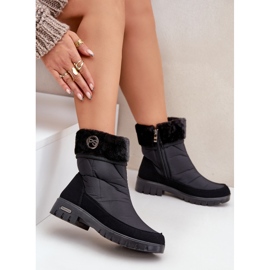 Naisten muodikkaat eristetyt lumisaappaat Progress PROGJ-21-13 musta