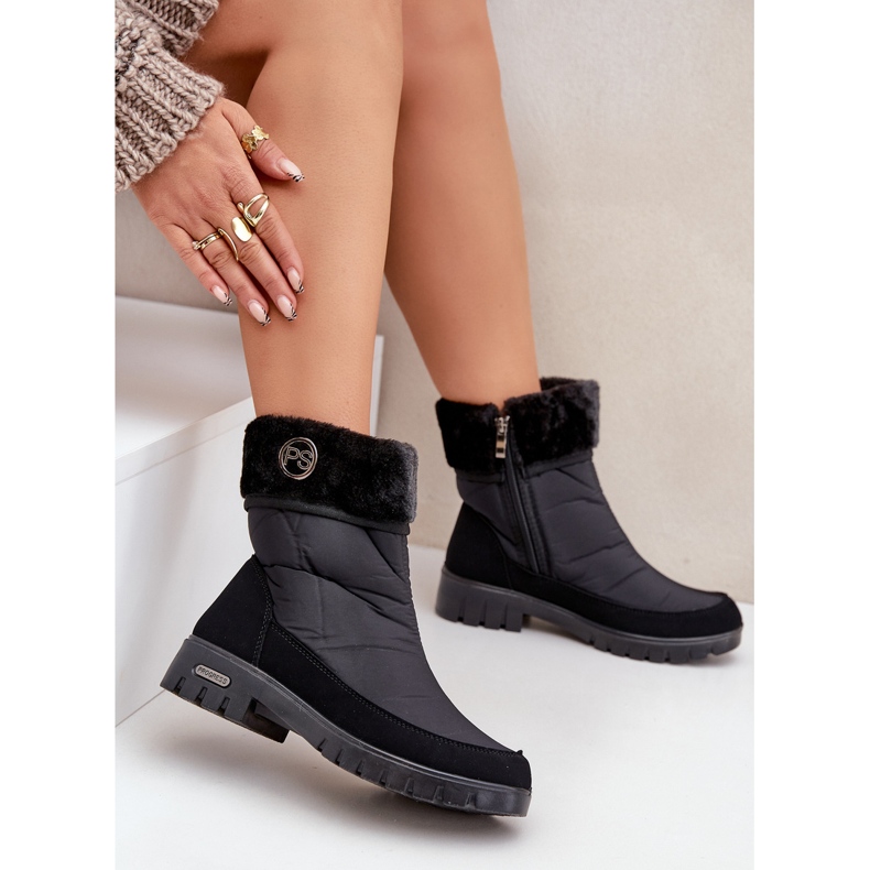 Naisten muodikkaat eristetyt lumisaappaat Progress PROGJ-21-13 musta