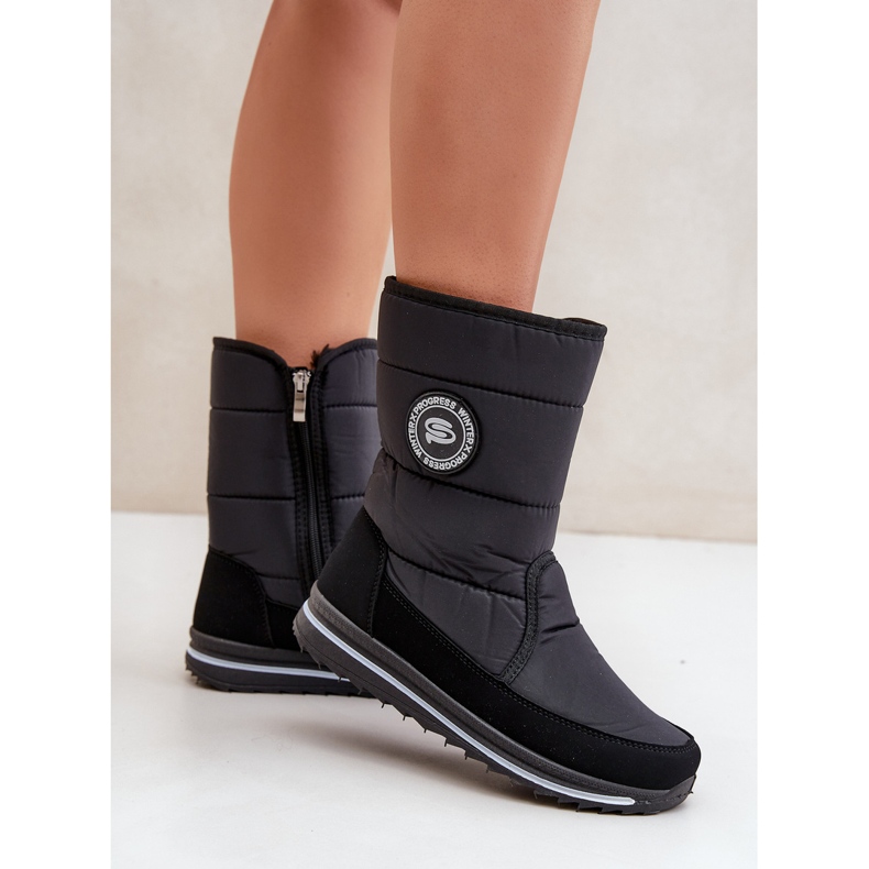 Naisten lumisaappaat vetoketjulla Progress PROGJ-21-09 Musta