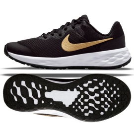 Nike Revolution 6 Jr DD1096 002 juoksukengät musta kultainen