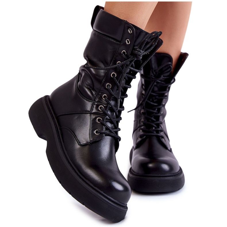 Naisten nahkasaappaat Nauhasaappaat Musta Passione