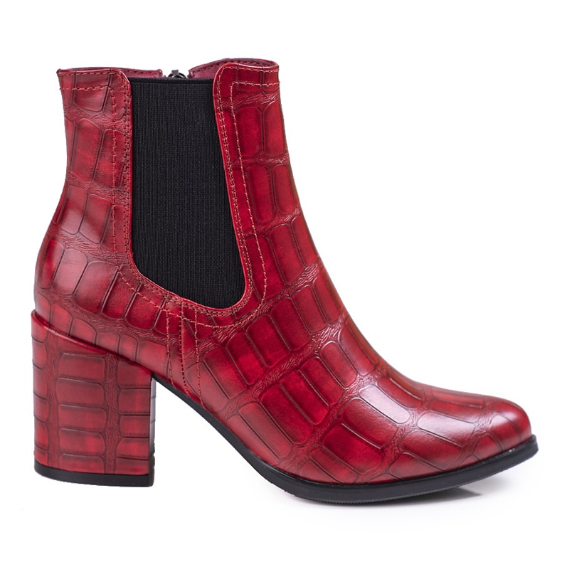 Punaiset Jodhpur-saappaat Shelovet-tolppassa, joissa on kuvio punainen