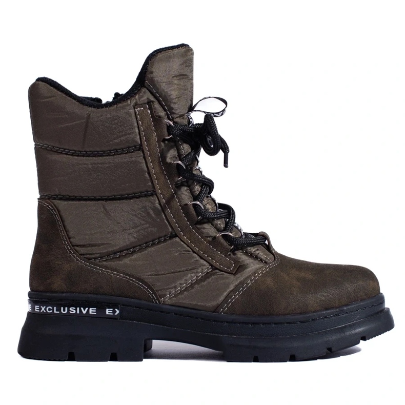 Naisten nauhalliset lumisaappaat vihreä