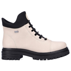 Vedenpitävät ja mukavat naisten beige-eristetyt saappaat Rieker Y3163-60