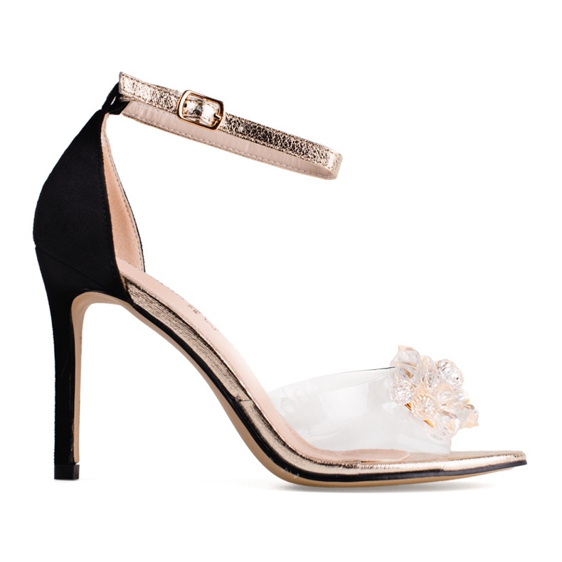 Läpinäkyvät Shelovet naisten pumput, joissa sormet näkyvät musta