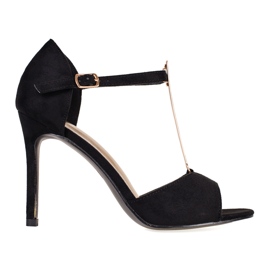 Naisten mustat mokkanahkapumput, joissa Shelovet-sormet