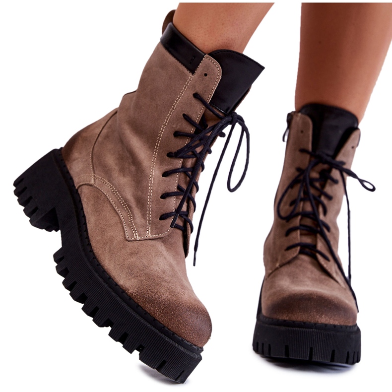 PL5 Klassiset mokkanahkaiset lämpimät saappaat Ruskea Caima beige