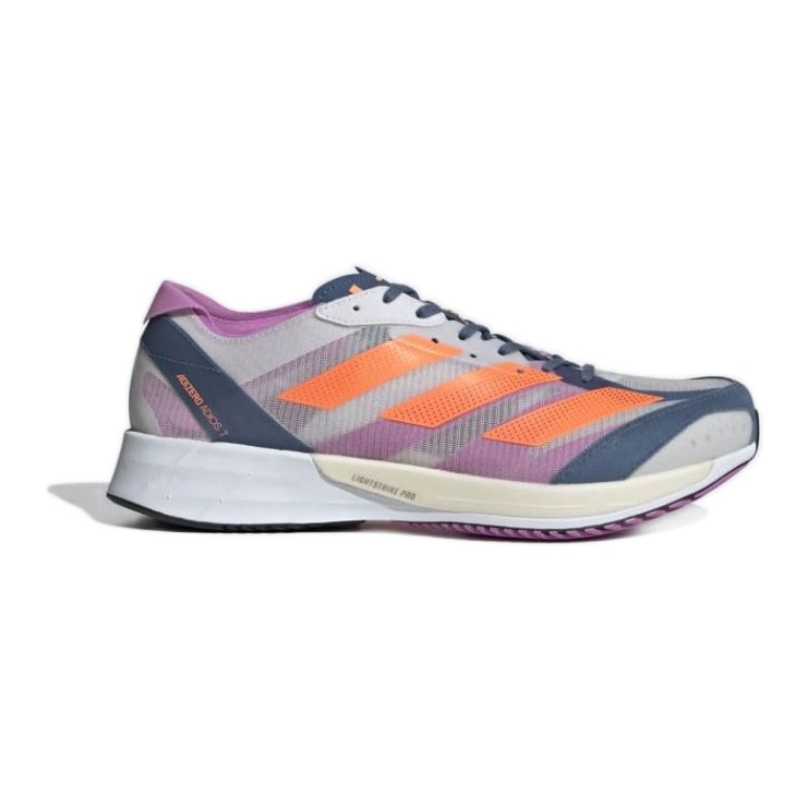 Adidas Adizero Adios 7 M GX6647 kengät valkoinen violetti oranssi
