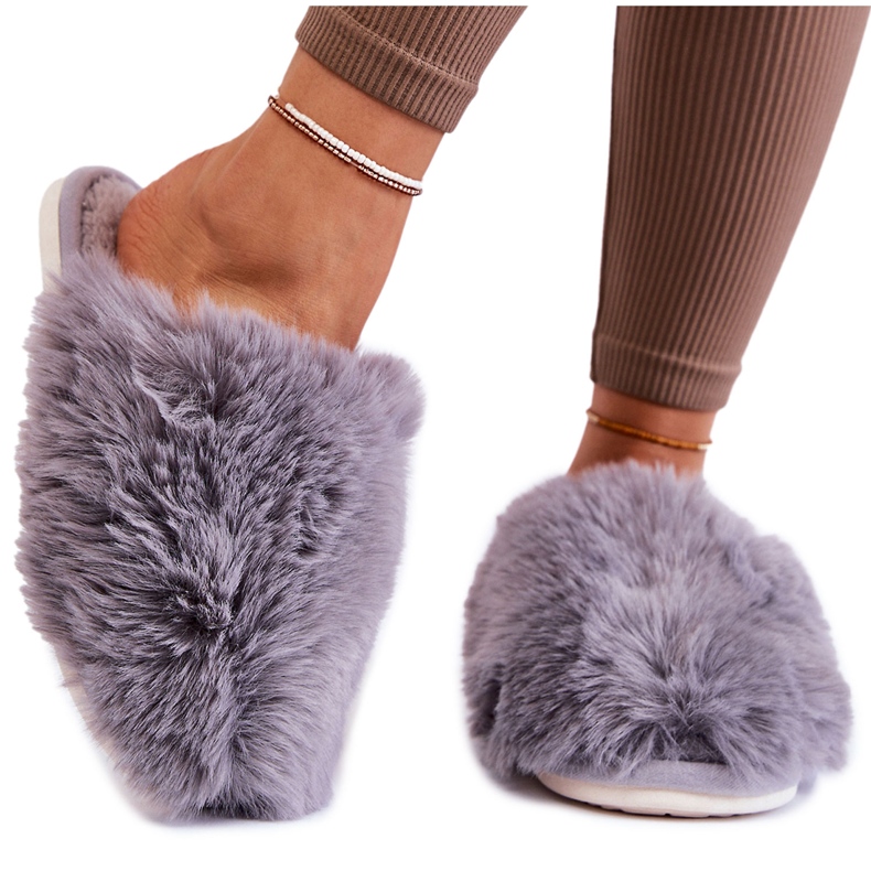 BM Naisten harmaat Sheryl-turkistossut