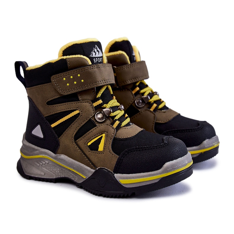 PE1 Khaki Marcolla lämmitetyt lasten saappaat musta vihreä keltainen