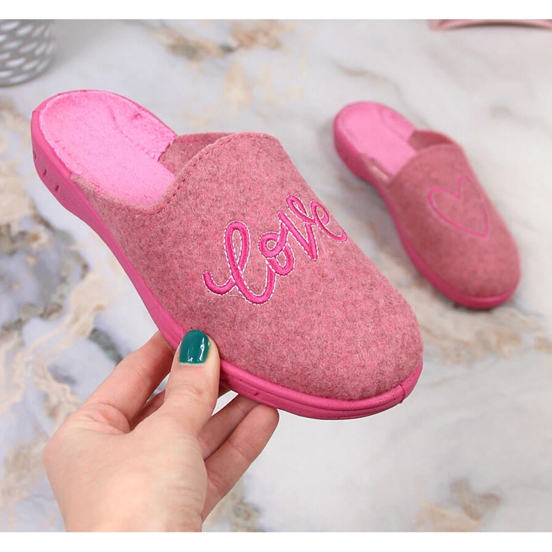 Tyttöjen kotitossut huopa liukuva pinkki Befado 707Y428 vaaleanpunainen