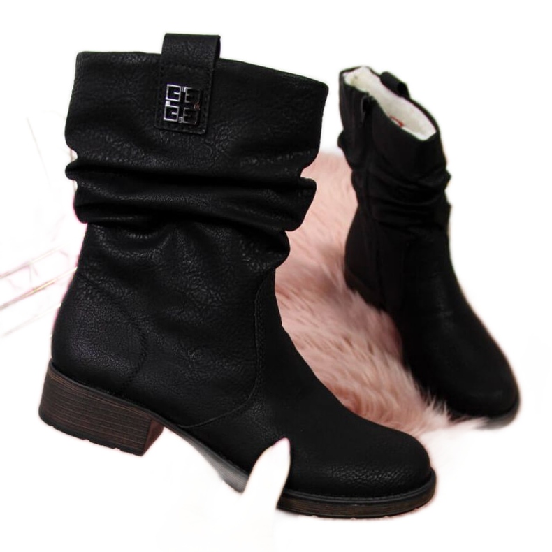 Saappaat eristetyt villalla Rieker RKR174 musta