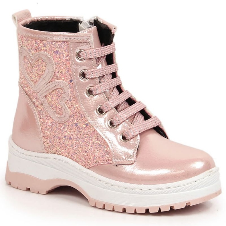 Eristetyt lakatut saappaat Potocki W WOL122B vaaleanpunainen