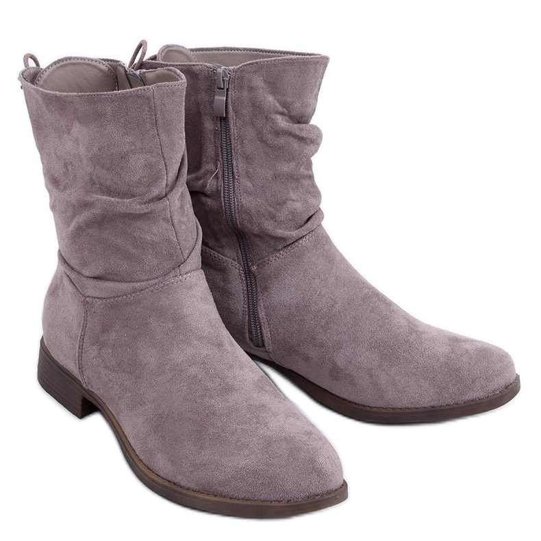 PA1 Theda Khaki litteät mokkanahkasaappaat beige PA1 Theda Khaki litteät mokkanahkasaappaat beige