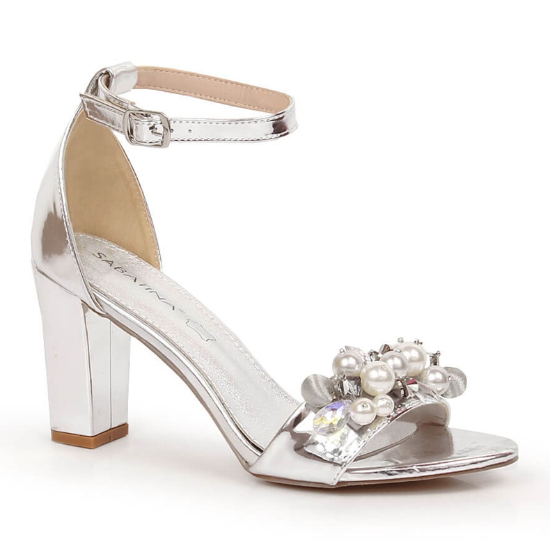 Naisten peilisandaalit hopeahelmillä Sabatina B185-2