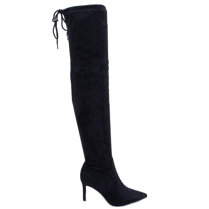 BM Becky Black Heeled Polvisaappaat musta