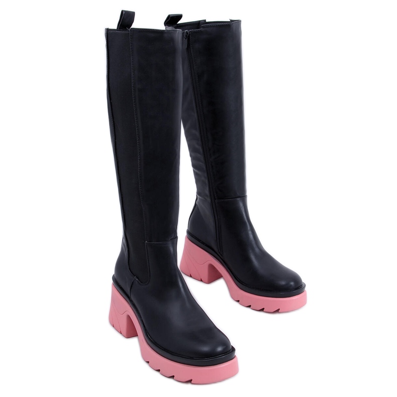 PA1 Woods BLACK/PEACHPUFF saappaat värillisillä pohjalla musta