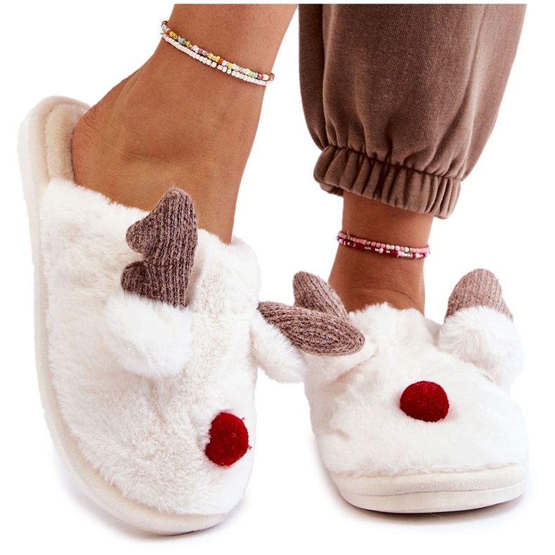 PA1 Naisten tossut turkisella ja poronvärisellä Sopyalla ekru